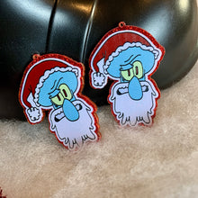 Load image into Gallery viewer, Squidward Santa Earrings