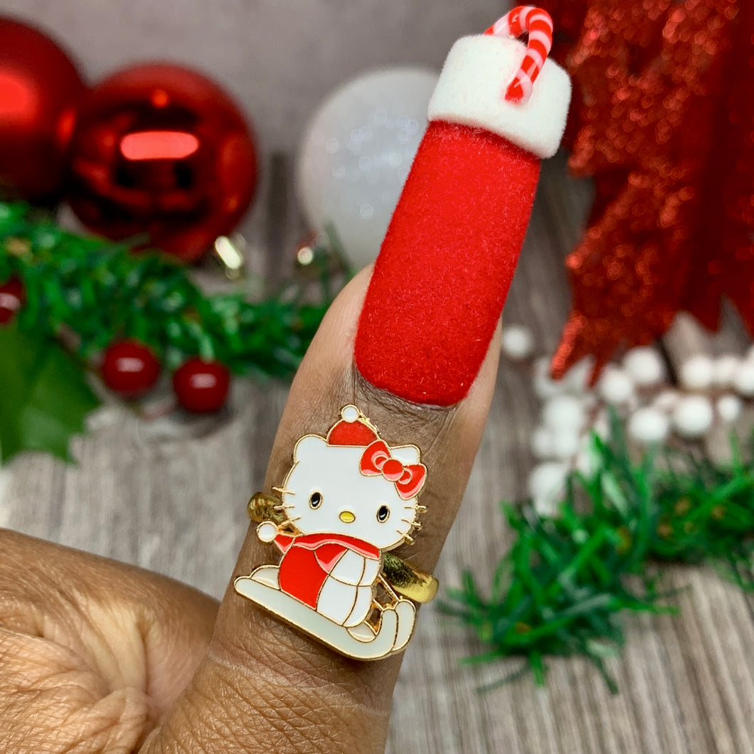 Kitty Snow Sled Ring (adjustable)