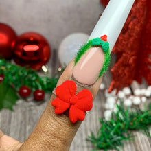 Load image into Gallery viewer, Fluffy Holiday Bow Ring (handmade &amp; adjustable )
