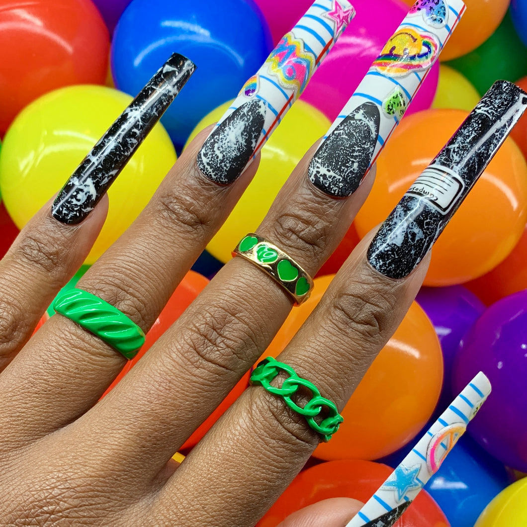 Green Let’s link up ring set