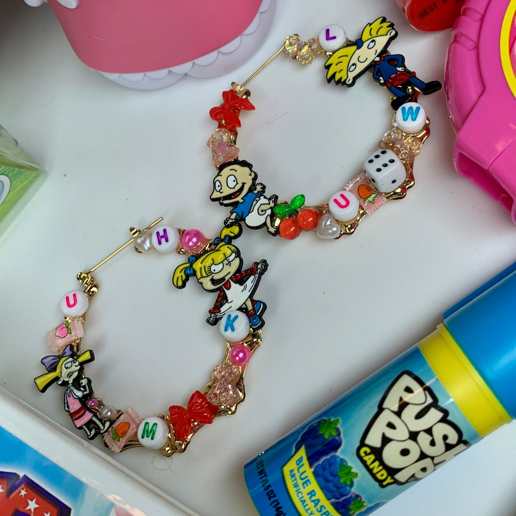 Cartoon junk bamboo earrings