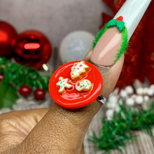 Load image into Gallery viewer, Holiday Cookie Plate Ring (handmade &amp; adjustable )
