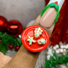 Load image into Gallery viewer, Holiday Cookie Plate Ring (handmade &amp; adjustable )
