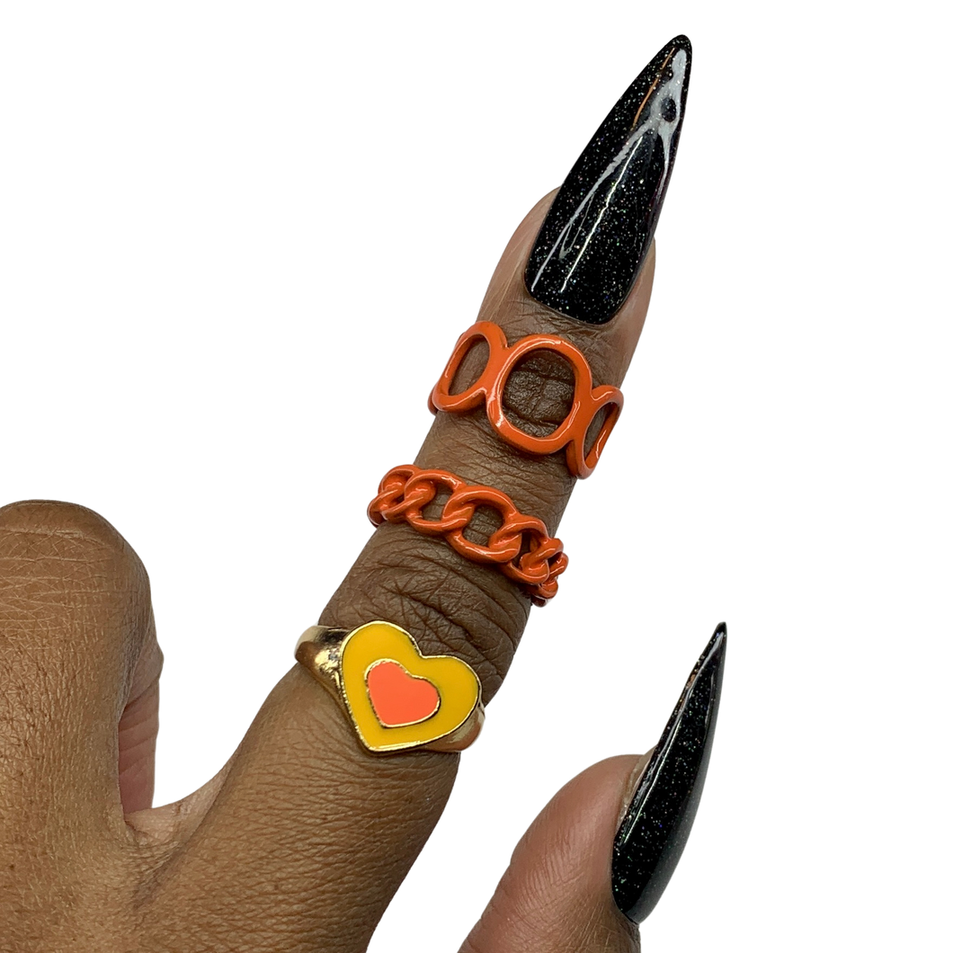 Orange I Ah Bad Bish (Ring Set)